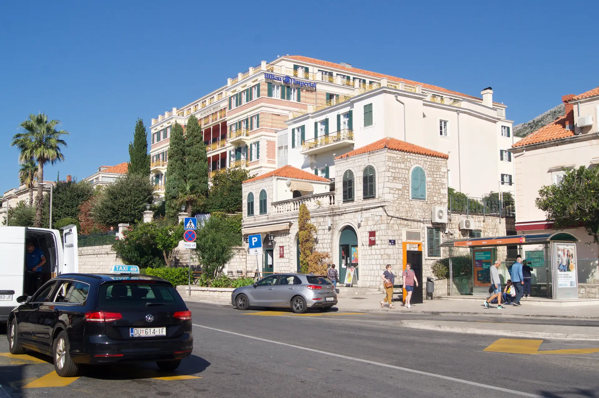 Taxi in front of the hotel